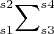 $\sideset{_{s1}^{s2}}{_{s3}^{s4}}\sum$