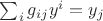 $\sum_i  g_{ij} y^i =  y_j$