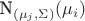 N_{(\mu_j, \Sigma)}(\mu_i)$