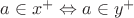 $a \in x^{+} \Leftrightarrow a \in y^{+}$