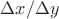 $\Delta x / \Delta y$