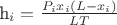 h_i=\frac {P_ix_i(L-x_i)} {LT}