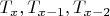 $T_x, T_{x-1}, T_{x-2}$