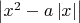 $\left| {{x^2} - a\left| x \right|} \right|$