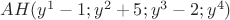 $AH(y^{1}-1;y^{2}+5;y^{3}-2;y^{4})$