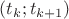 $(t_k;t_{k+1})$