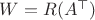 $W=R(A^{\top})$