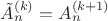 $\tilde A_n^{(k)}=A_n^{(k+1)}$