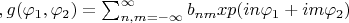 $,g(\varphi_1,\varphi _2)=\sum_{n,m=-\infty}^{\infty} b_{nm}\eчxp(i n\varphi_1+i m\varphi_2)$