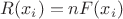 $R(x_i)=nF(x_i)$