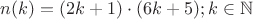 $n(k) = (2k+1)\cdot(6k+5); k \in \mathbb{N}$
