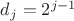 $d_j=2^{j-1}$
