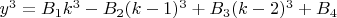 $y^3=B_1k^3-B_2(k-1)^3+B_3(k-2)^3+B_4$