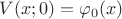 $V(x;0)=\varphi_0(x)$