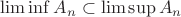 $\liminf A_n\subset \limsup A_n$