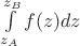 $\int\limits_{z_A}^{z_B}f(z)dz$