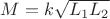 $M = k \sqrt{L_1 L_2}$