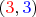 $(\textcolor{red}{3}, \textcolor{blue}{3})$