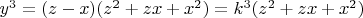 $y^3=(z-x)(z^2+zx+x^2)=k^3(z^2+zx+x^2)$