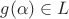 $g(\alpha) \in L$