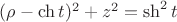 $(\rho-\ch t)^2+z^2=\sh^2 t$