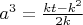 $a^3=\frac{kt-k^2}{2k}$