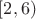 $[2, 6)$