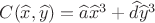 $C(\widehat{x},\widehat{y})=\widehat{a} \widehat{x}^3+\widehat{d} \widehat{y}^3$ $C(\widehat{x},\widehat{y})=\widehat{a} \widehat{x}^3+\widehat{d} \widehat{y}^3$