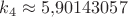 $k_4 \approx 5{,}90143057$ $k_4 \approx 5{,}90143057$