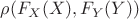 $\rho(F_X(X),F_Y(Y))$