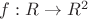 $f: R\to R^2$