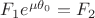 $F_1 e^{\mu \theta_0} = F_2$