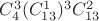 $C_{4}^3(C_{13}^1)^3C_{13}^2$