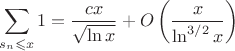 $$\sum_{s_n\leqslant x}1=\frac{cx}{\sqrt{\ln x}}+O\left(\frac{x}{\ln^{3/2} x}\right)$$