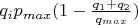 $q_i p_{max} (1 - \frac{q_1 + q_2}{q_{max}})$