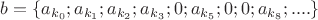 $b=\{a_{k_0}; a_{k_1}; a_{k_2}; a_{k_3}; 0; a_{k_5}; 0; 0; a_{k_8}; .... \} $