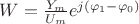 $W=\frac{Y_{m}}{U_{m}}e^{j(\varphi_{1}-\varphi_{0})}$