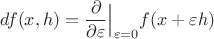 $df(x,h)=\dfrac\partial{\partial\varepsilon}\Big|_{\varepsilon=0}f(x+\varepsilon h)$