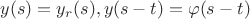 $ y(s)=y_r(s), y(s-t)=\varphi(s-t)$