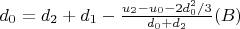 $d_0 = d_2 + d_1 -\frac{u_2-u_0- 2d_0^2/3}{d_0 + d_2}\engo(B)$