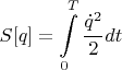 $$S[q]=\int\limits_{0}^{T}\frac{\dot {q}^2}{2}dt$$