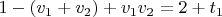$1-(v_1+v_2)+v_1 v_2=2+t_1$