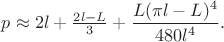 $p \approx 2l+\frac{2l-L}{3}+\dfrac{L(\pi l-L)^4}{480l^4}.$