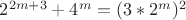 ${2^{2m+3}+4^m={(3*2^{m}})^2$