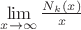 $\lim \limits_{x \to \infty} {\frac {N_k(x)} {x} }$