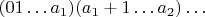 $(0 1 \dots a_1)(a_1+1 \dots a_2)\dots$