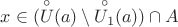 $x \in (\overset{\circ}{U}(a) \setminus \overset{\circ}{U_1}(a)) \cap A}$