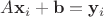 $A \mathbf x_i + \mathbf b = \mathbf y_i$