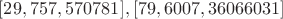 $[29,757,570781],[79,6007,36066031]$