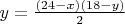 $y=\frac{(24-x)(18-y)}{2}$